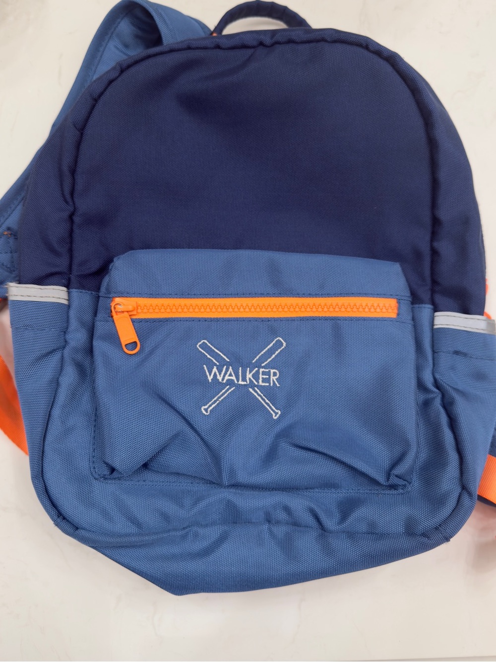 Pottery Barn Kids Blue/Navy/Orange Astor Small Backpack